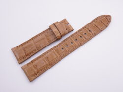 21mm/18mm Light Brown Genuine Crocodile Skin Leather Watch Strap With Quick Release Function #WT14083