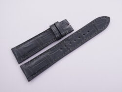 21mm/18mm Dark Gray Genuine Crocodile Skin Leather Watch Strap With Quick Release Function #WT14084