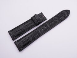 21mm/18mm Black Genuine Crocodile Skin Leather Watch Strap With Quick Release Function #WT14085