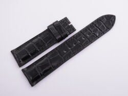 22mm/20mm Black Genuine Crocodile Skin Leather Watch Strap With Quick Release Function #WT14090