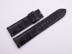22mm/20mm Black Genuine Crocodile Skin Leather Watch Strap With Quick Release Function #WT14091