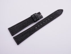 18mm/14mm Black Genuine Sea Snake Skin Leather Watch Strap #WT14094