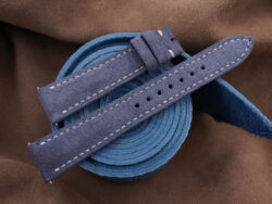 Light Blue Suede Calf Leather Watch Strap For Cartier Tank Solo, Tank Must, Tank Louis - CUSTOM MADE SERVICE CT2825