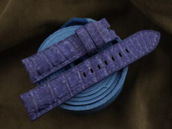 Blue Crocodile Stonewash Leather Watch Strap For Panerai - CUSTOM MADE SERVICE CT2836