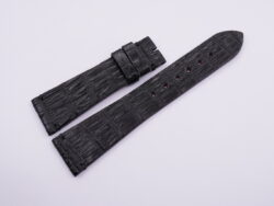 23mm/18mm Black Genuine Crocodile Skin Leather Watch Strap #WT14032