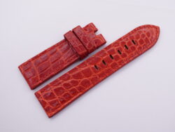 24mm/22mm Red Genuine Crocodile Skin Leather Watch Strap for Panerai #WT14036
