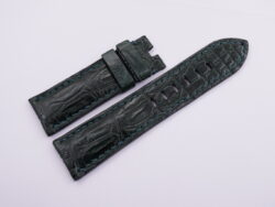 24mm/22mm Dark Green Genuine Crocodile Skin Leather Watch Strap for Panerai #WT14038