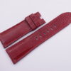26mm/22mm Red Prune Genuine Ostrich Skin Leather Watch Strap for Panerai #WT14043