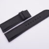 22.5mm/20mm Black Pebbled Calf Leather Deployment Strap for Cartier Tank SOLO XL #WT14058