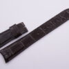 22mm/18mm Dark Brown Crocodile Skin Leather Curved End Deployment Strap For IWC #WT14060