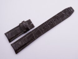 20mm/18mm Dark Brown Crocodile Skin Leather Curved End Deployment Strap For IWC #WT14062
