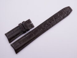 20mm/18mm Dark Brown Crocodile Skin Leather Curved End Deployment Strap For IWC #WT14063