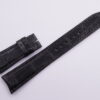 22mm/18mm Black Crocodile Skin Leather Curved End Deployment Strap For IWC #WT14066