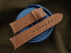 Light Brown Double Side Crocodile Leather Curved End Watch Strap For Vacheron Constantin - CUSTOM MADE SERVICE CT2848