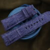 Blue Crocodile Stonewash Leather Watch Strap For Panerai - CUSTOM MADE SERVICE CT2847