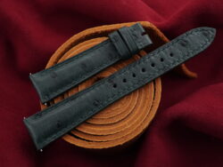 Green Ostrich Quill Leather Watch Strap For Cartier Tank Solo, Tank Must, Tank Louis - CUSTOM MADE SERVICE CT2855