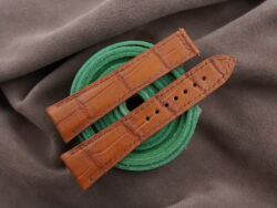 Honey Brown Crocodile Leather Deployment Watch Strap For Cartier Tank Solo, Tank Must, Tank Louis - CUSTOM MADE SERVICE CT2872