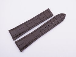 22.5mm/18mm Dark Brown High Grade CROCODILE Skin Leather Deployment Strap for Cartier Tank SOLO XL 110/90mm #WT14109