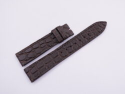 17.5mm/16mm Dark Brown Genuine Crocodile Skin Leather Watch Strap for Cartier TANK SOLO SMALL 110/70mm #WT14112