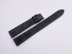 16mm/14mm Black Genuine Crocodile Skin Leather Watch Strap for Cartier Tank Must Small / Tank Louis Small / Ronde 29mm  #WT14119