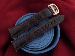 Dark Brown Crocodile Leather Deployment Watch Strap For Cartier Tank Solo, Tank Must, Tank Louis - CUSTOM MADE SERVICE CT2875