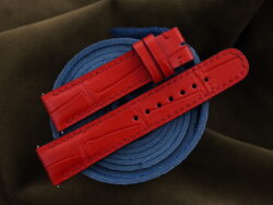 Handmade Red Double Side Crocodile Leather Watch Strap - CUSTOM MADE SERVICE CT2878