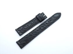 18mm/16mm Black Genuine Crocodile Skin Leather Watch Strap #WT14128