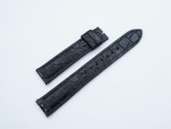 18mm/16mm Black Genuine Crocodile Skin Leather Watch Strap #WT14130