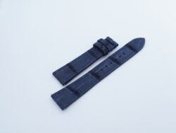 19mm/16mm Navy Blue Nubuck Crocodile Skin Leather Watch Strap #WT14141
