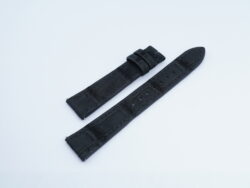 19mm/16mm Black Nubuck Crocodile Skin Leather Watch Strap #WT14140