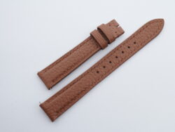 16mm/14mm Gold Brown Pebbled Calf Leather Watch Strap for Cartier Must Small / Cartier Louis Small #WT14155