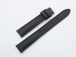 16mm/14mm Black Pebbled Calf Leather Watch Strap for Cartier Must Small / Cartier Louis Small #WT14153