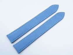 17.5mm/16mm Light Blue Nubuck Leather Deployment Strap for Cartier Tank Solo Small #WT14166