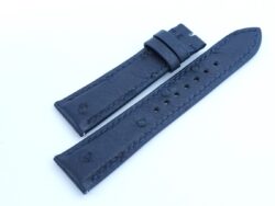 21mm/18mm Navy Blue Genuine Ostrich Quill Leather #WT14186