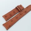 21mm/18mm Cognac Genuine Ostrich Quill Leather Curved End Watch Strap For JLC #WT14173