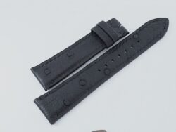 21mm/18mm Black Genuine Ostrich Quill Leather #WT14182