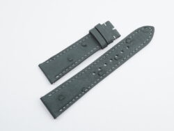 21mm/18mm Dark Gray Genuine Ostrich Quill Leather #WT14181