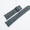 21mm/18mm Dark Grey Genuine Ostrich Quill Leather Curved End Watch Strap For JLC #WT14168