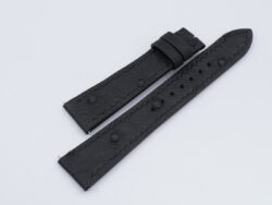 19mm/16mm Black Ostrich Quill Leather Watch Strap With Quick Release Function for Cartier Must Large / Cartier Louis Large #WT14178