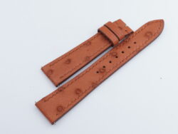 19mm/16mm Cognac Ostrich Quill Leather Watch Strap With Quick Release Function for Cartier Must Large / Cartier Louis Large #WT14176