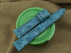 Vintage Blue Ostrich Leather Watch Strap For Cartier Tank Solo, Tank Must, Tank Louis - CUSTOM MADE SERVICE CT2903