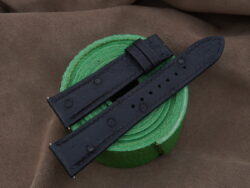 Black Ostrich Quill Leather Watch Strap - CUSTOM MADE SERVICE CT2889