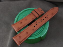 Cognac Ostrich Quill Leather Watch Strap - CUSTOM MADE SERVICE CT2886