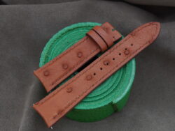 Cognac Ostrich Quill Leather Curved End Watch Strap - CUSTOM MADE SERVICE CT2900
