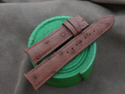 Light Brown Ostrich Quill Leather Curved End Watch Strap For F. P. Journe - CUSTOM MADE SERVICE CT2899