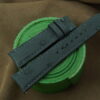Dark Grey Ostrich Quill Leather Curved End Watch Strap - CUSTOM MADE SERVICE CT2896