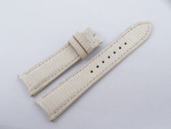 21mm/18mm Off White Lizard Leather Curved End Watch Strap For JLC #WT14201