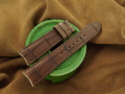 Dark Brown Buttero Leather Curved End Watch Strap For F. P. Journe - CUSTOM MADE SERVICE CT2923