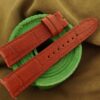Red Brown Buttero Leather Curved End Watch Strap For JLC - CUSTOM MADE SERVICE CT2927