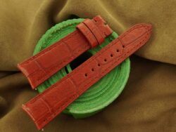 Red Brown Buttero Leather Curved End Watch Strap For JLC - CUSTOM MADE SERVICE CT2929
